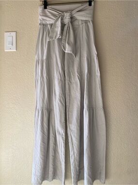 Happily Grey Flowy Wide Leg Pants